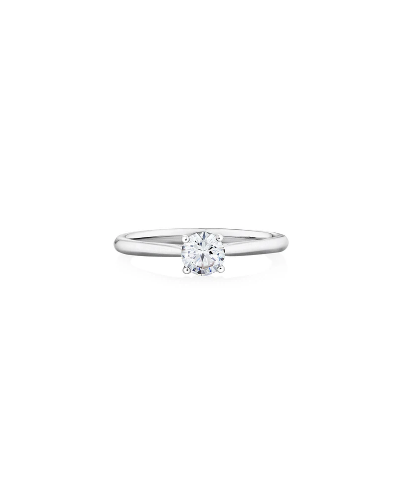 Evermore Certified Solitaire Engagement Ring with a Carat TW Diamond in 14kt White Gold