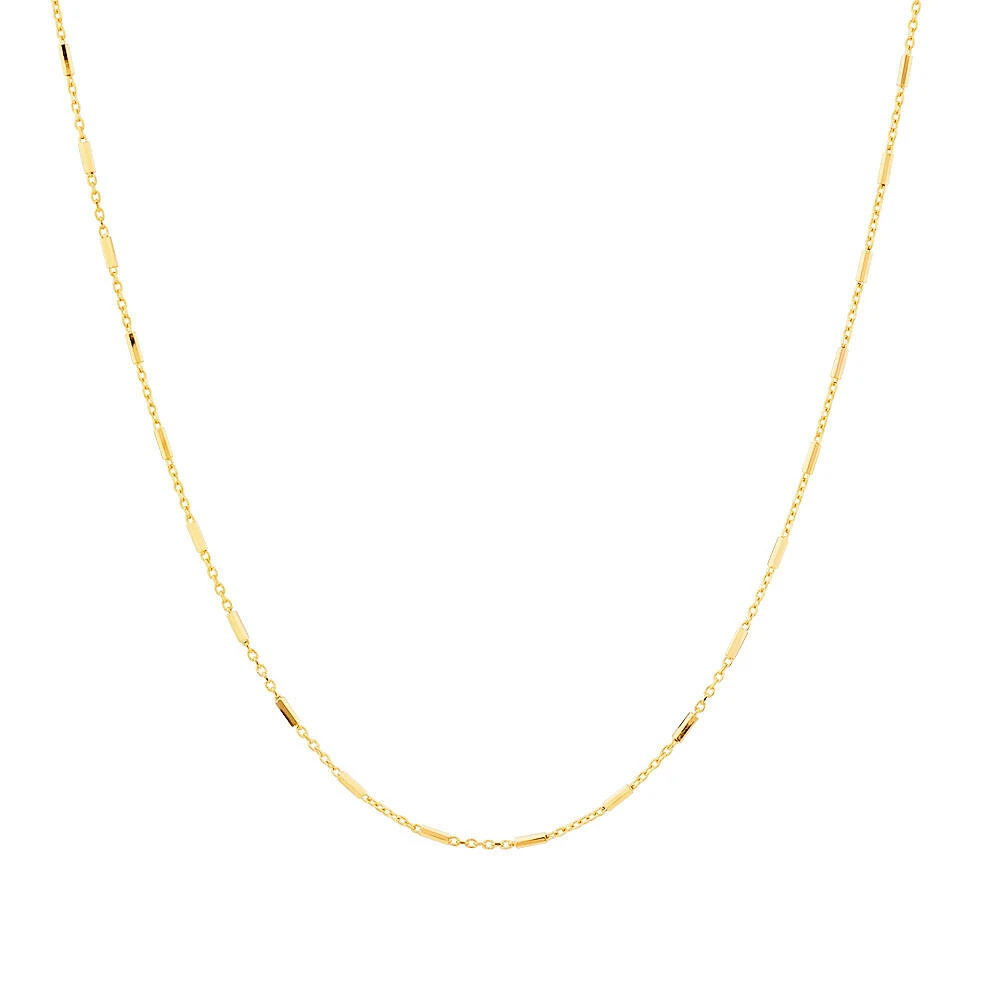 Tube Station Cable Chain in 10kt Yellow Gold