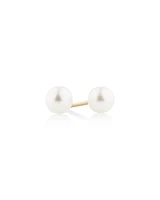 Stud Earrings with 5mm Round Cultured Freshwater Pearl in 10kt Yellow Gold