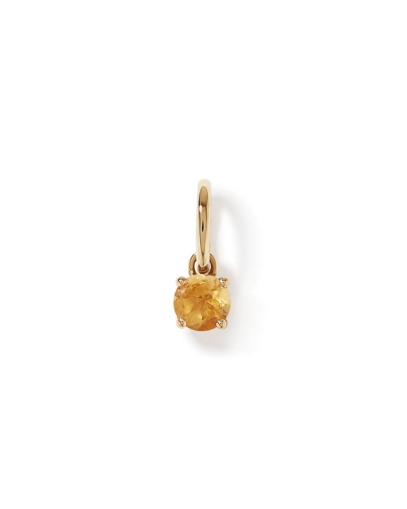 Pendentif pierre de naissance citrine en or jaune 10 carats
