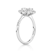 Halo Engagement Ring with .93TW of Diamonds in 14k White Gold