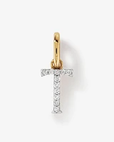 Diamond Letter T Initial Pendant in 10kt Yellow Gold