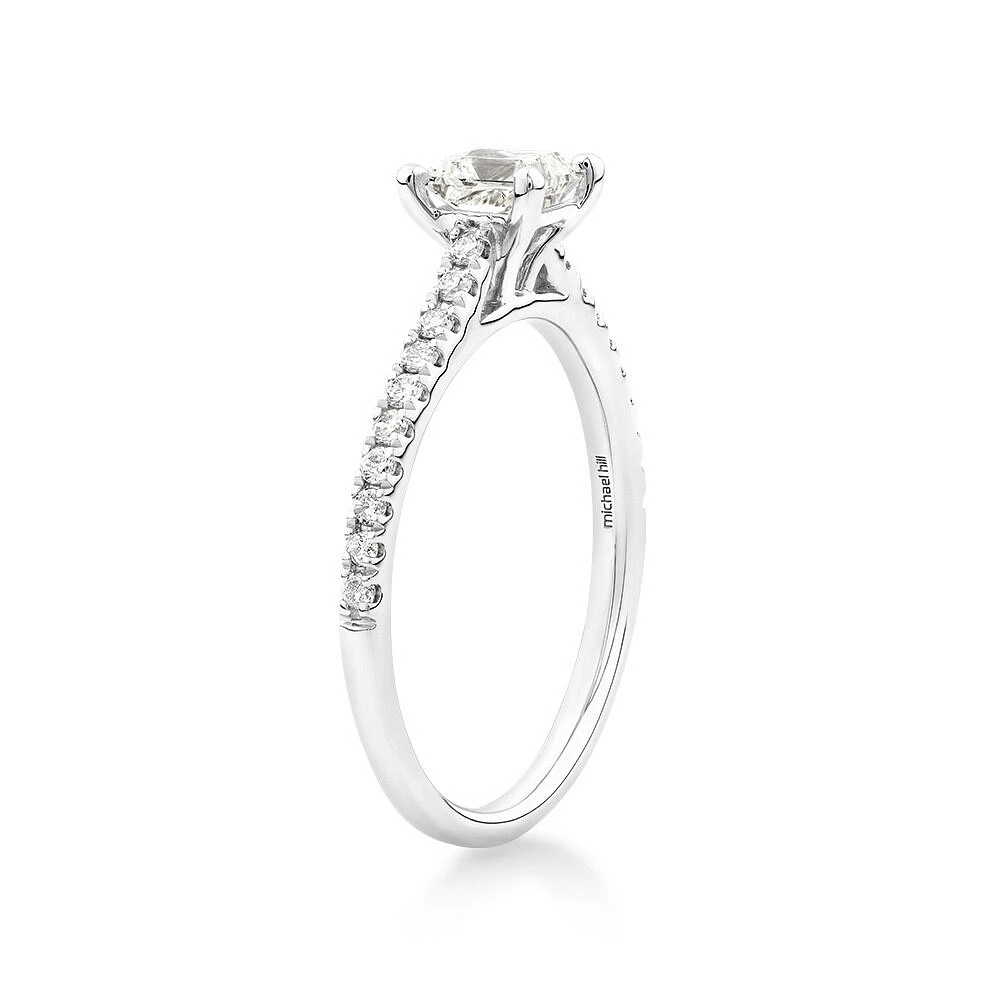 Engagement Ring with 0.78 Carat TW Diamonds in 14kt White Gold