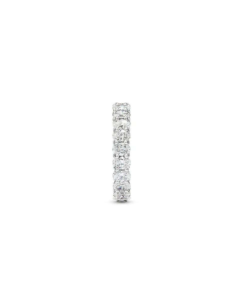 3,15 carats TW bague éternité avec diamants ovales cultivés en laboratoire en or blanc 14kt.