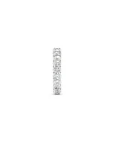 3,15 carats TW bague éternité avec diamants ovales cultivés en laboratoire en or blanc 14kt.