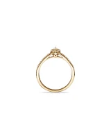 0.20 Carat TW Marquise Cut Diamond Halo Promise Ring in 10kt Yellow Gold