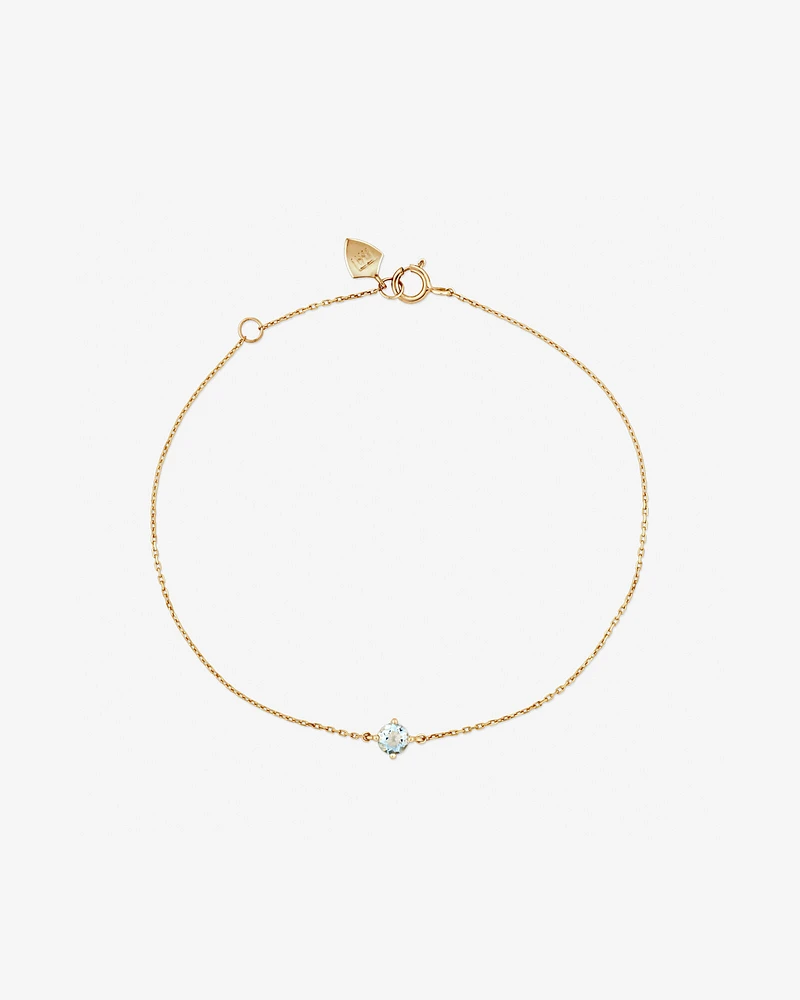 Bracelet with Aquamarine in 10kt Yellow Gold