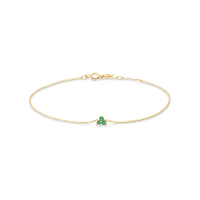 Emerald Trio Bracelet in 10kt Yellow Gold
