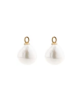 Drop Earrings with Cultured Freshwater Baroque Pearls in 10kt Yellow Gold