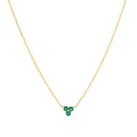 Emerald Trio Necklace in 10kt Yellow Gold