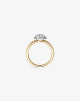 0.50 Carat TW Oval Shaped Diamond Cluster Ring in 14kt Yellow & White Gold