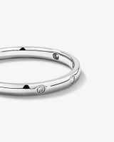 Bezel Set Diamond Accent Minimalism Ring in 10kt White Gold