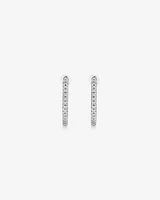 Hoop Earrings With 0.25 Carat TW Of Diamonds in 10kt White Gold