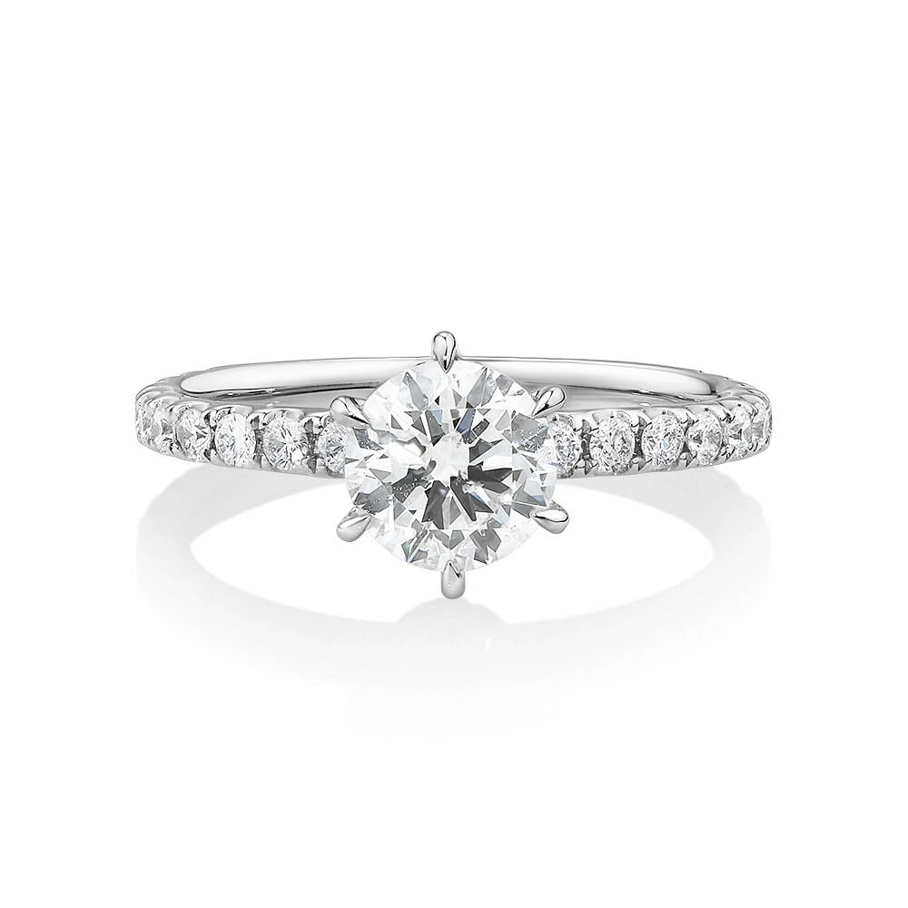 Sir Michael Hill Designer Engagement Ring with 1.37Carat TW of Diamonds in 18kt White Gold