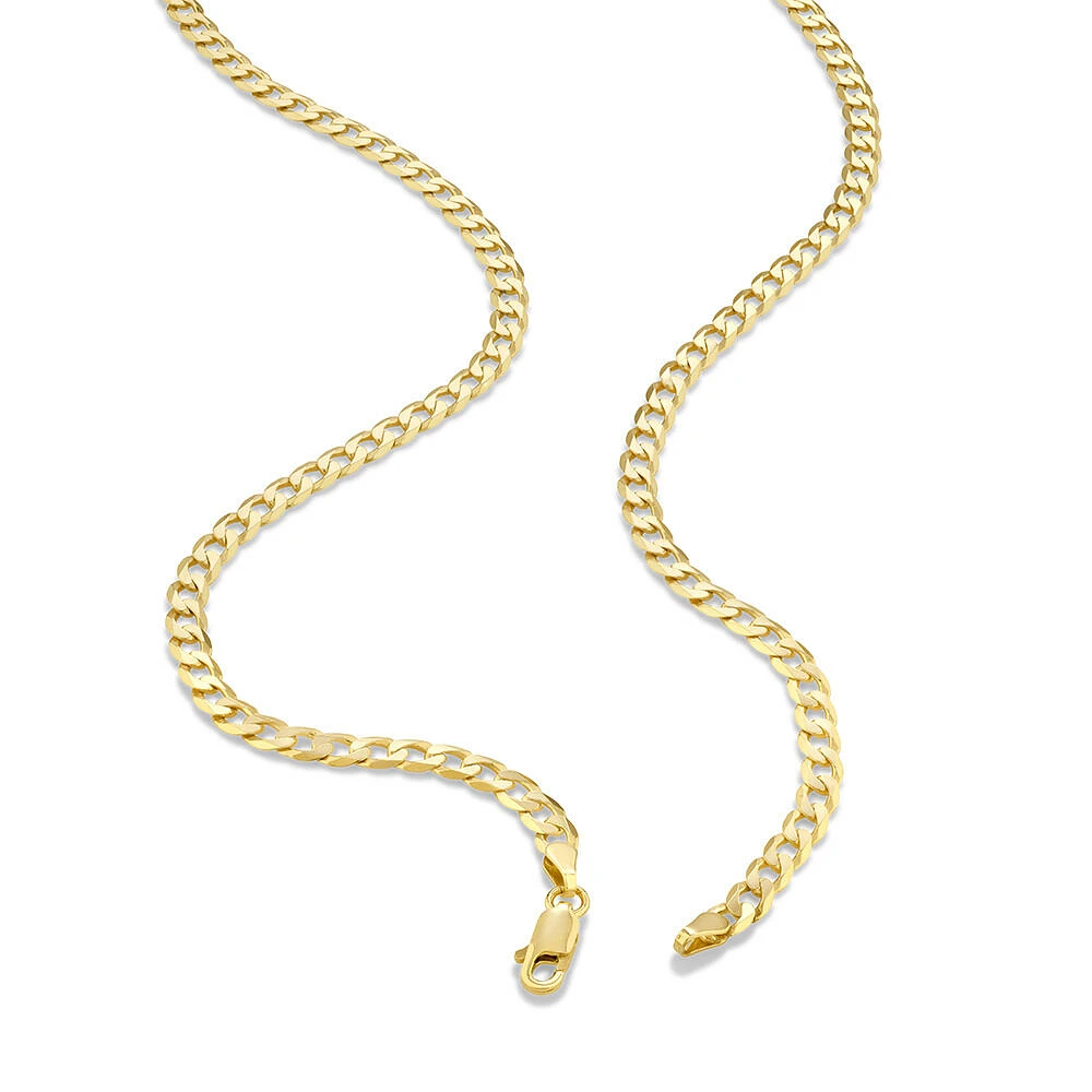 60cm (24") 3.5mm-4mm Width Curb Chain in 10kt Yellow Gold