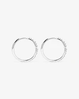 0.25 Carat TW Diamond Dot Dash Hoop Earrings in 10kt White Gold