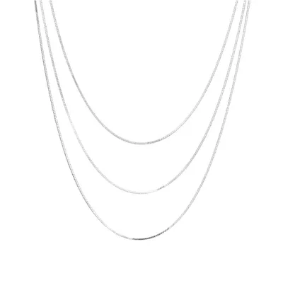 Michael Hill 45cm Multi-Layer Bead Chain in Sterling Silver