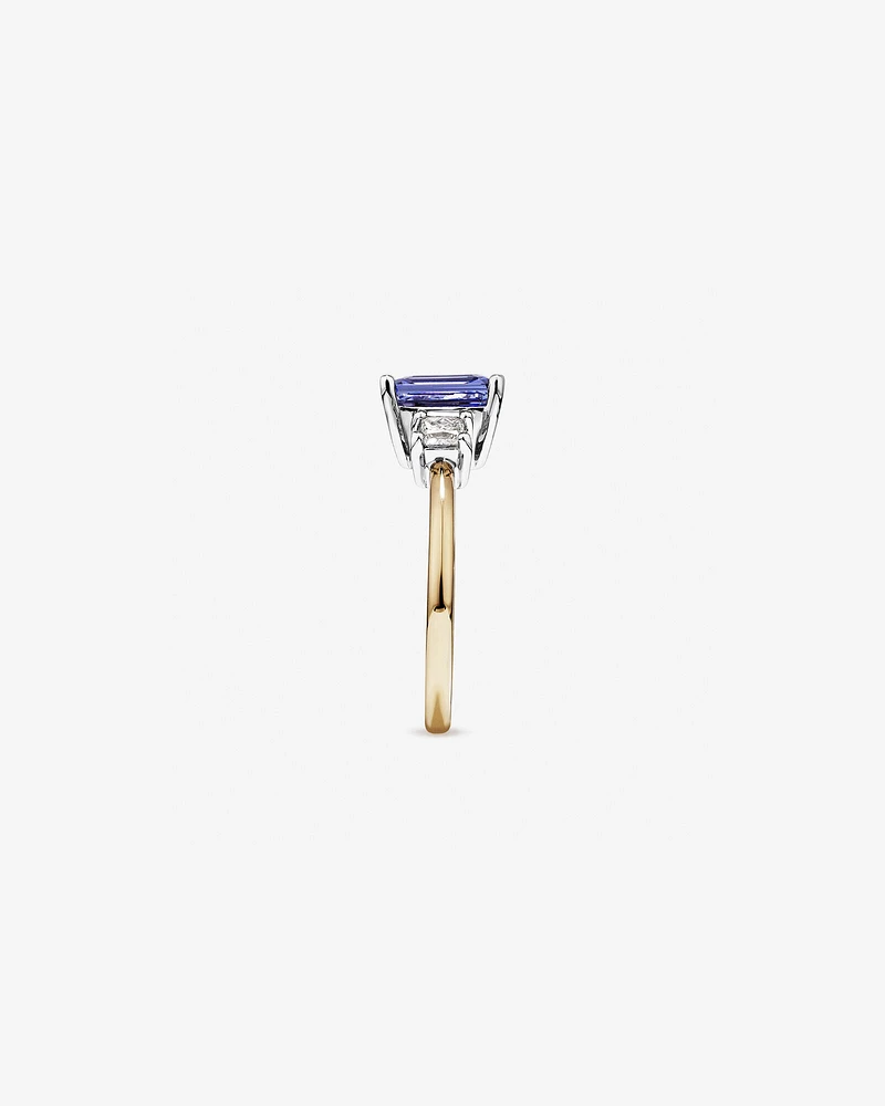 Tanzanite Ring with .40TW of Diamonds in 10kt Yellow and White Gold