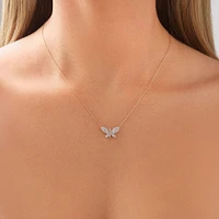 Butterfly Pendant with 0.20 Carat TW Diamonds in 10kt Yellow Gold