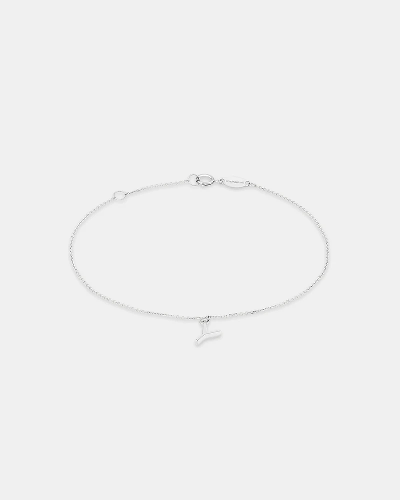 Bracelet à initiale « D » en argent
