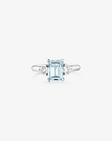 Ring with Aquamarine & 0.40 Carat TW of Diamonds in 10kt White Gold