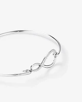 Cubic Zirconia Infinity Bangle in Sterling Silver