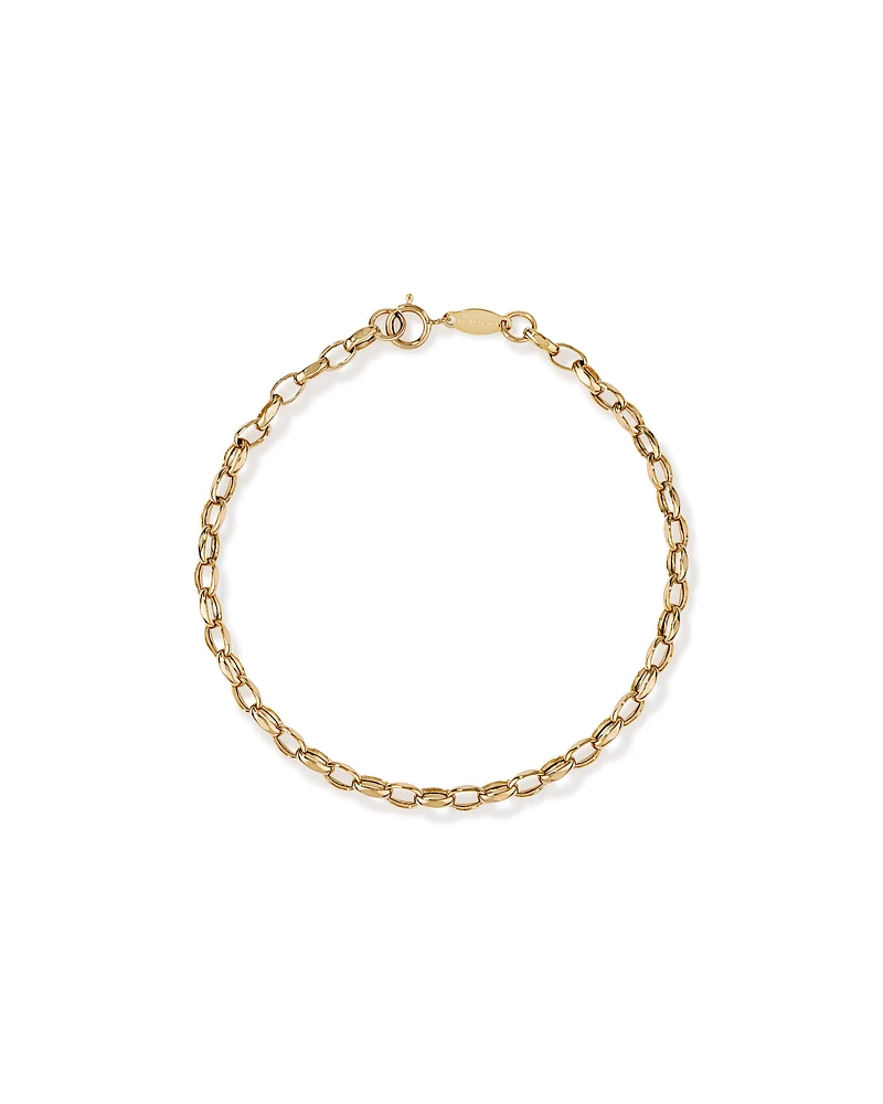 19cm (7.5") Belcher Bracelet in 10kt Yellow Gold