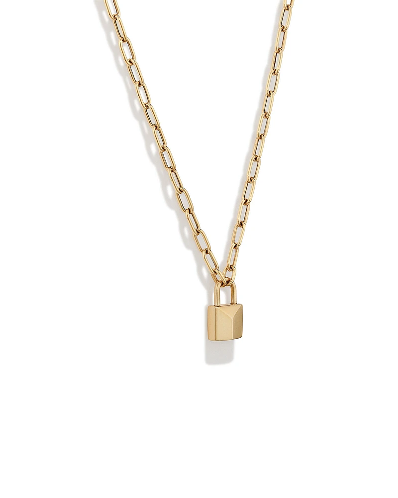 Signature Lock Necklace in 10kt Yellow Gold