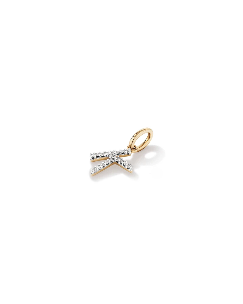 Diamond Letter K Initial Pendant in 10kt Yellow Gold