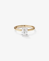 1.00 Carat TW Oval Cut Diamond Solitaire Engagement Ring in 14kt White and Yellow Gold