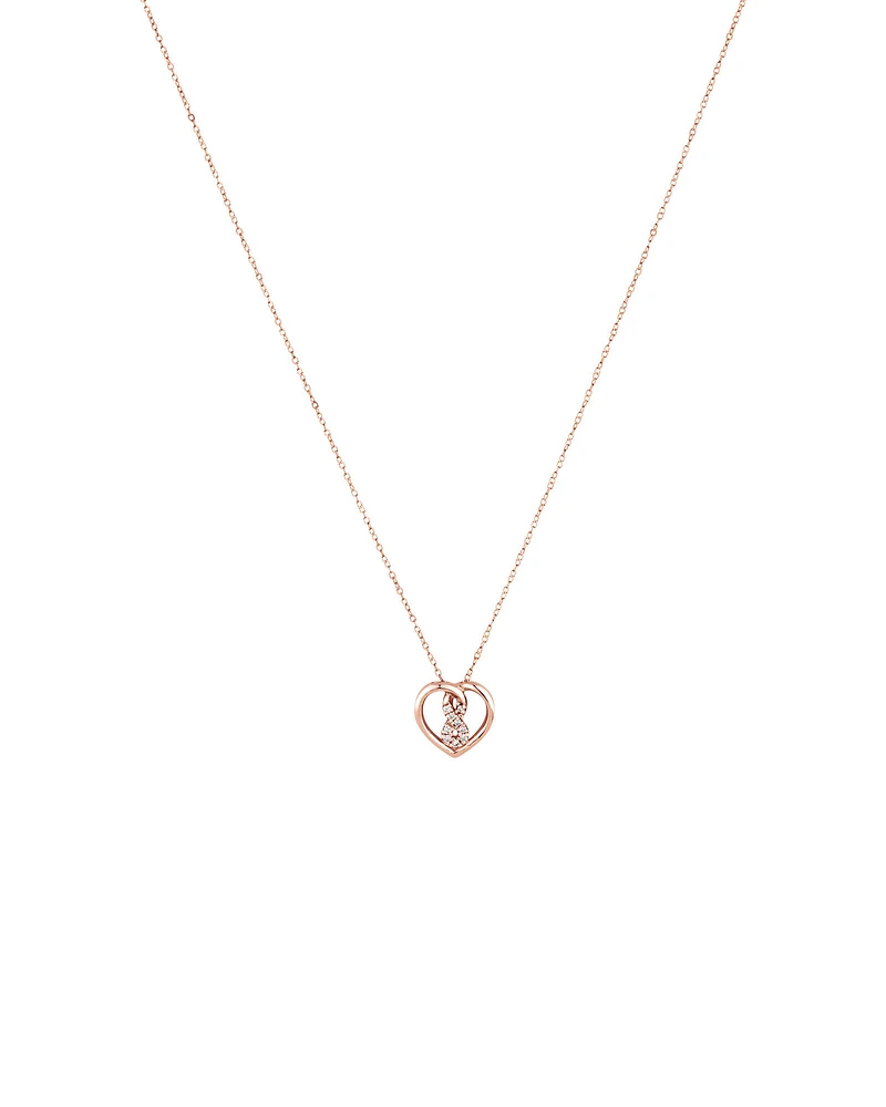 Petit pendentif Infinitas en or rose 10 K avec diamants