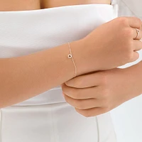 19cm (7.5") N Initial Bracelet in Sterling Silver