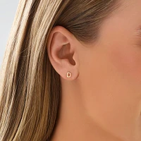 G Initial Single Stud Earring in 10kt Yellow Gold