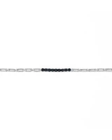 0.87 Carat TW Black Diamond Tennis and Paperclip Chain Men's Bracelet in Sterling Silver