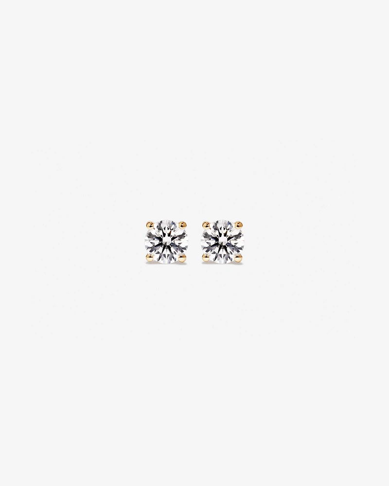 Carat TW Laboratory-Grown Diamond Solitaire Stud Earrings in 14kt Gold