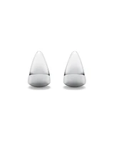 Polished Half Hoop Stud Earrings in Sterling Silver