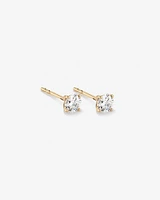 0,50 Carat TW Boucles d'oreilles puces solitaires en or blanc 18kt