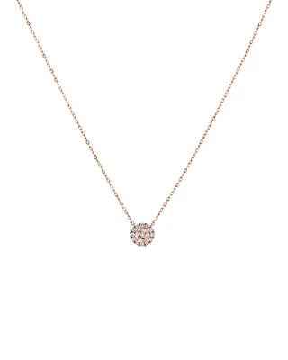 Pendant with Morganite & 0.14 Carat TW of Diamonds in 10kt Rose Gold