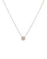 Pendentif avec Morganite & 0,14 Carat TW de Diamants en Or Rose 10kt