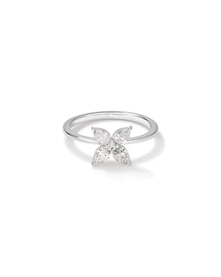 0.62 Carat TW Floret Laboratory-Grown Diamond Ring in 10kt White Gold