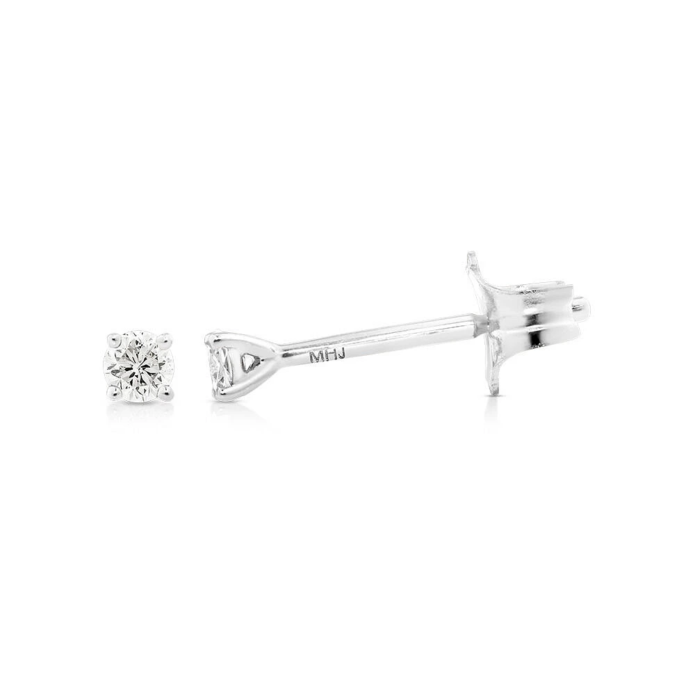 0.10 Carat TW Diamond Mini Solitaire Stud Earrings in 10kt White Gold