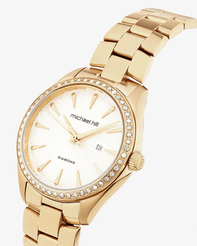 Ladies Watch with 0.60 Carat TW of Diamonds in Gold Tone Stainless Steel