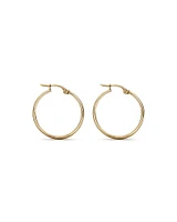 20mm Round Hoop Earrings in 10kt Yellow Gold
