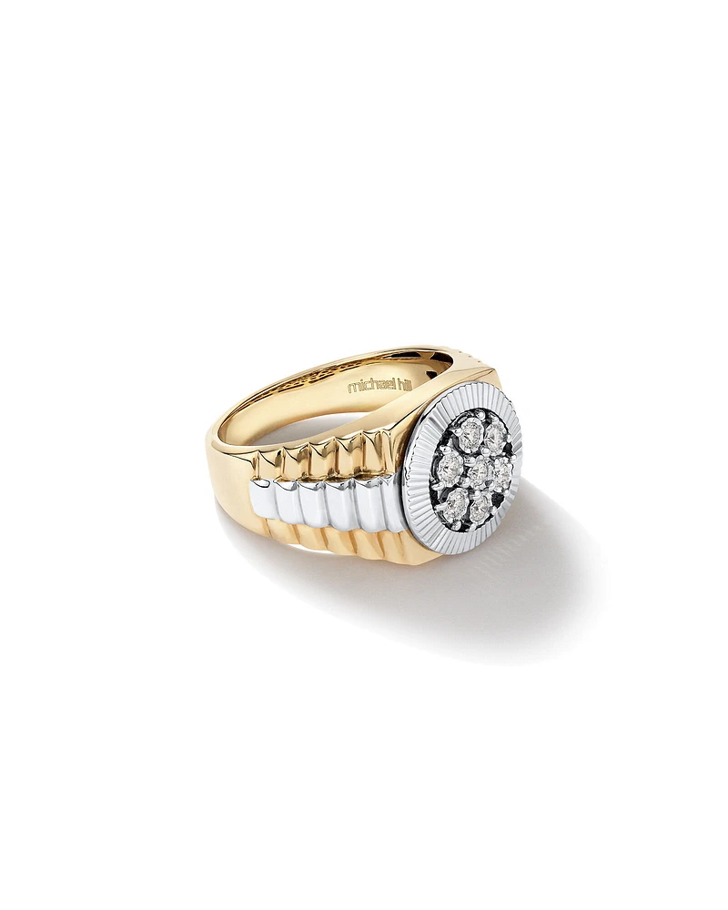 Bague pour Homme avec 1/4 Carat TW de Diamants en Or Jaune & Blanc 10kt