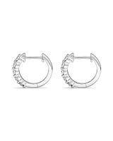 Carat TW Laboratory-Grown Diamond Hoop Earrings Set in 10kt White Gold