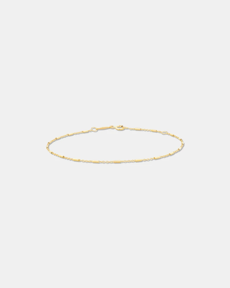 Tube Station Cable Bracelet in 10kt Yellow Gold