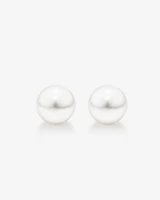 Front & Back Stud Earrings with Button Cultured Freshwater Pearls in Sterling Silver