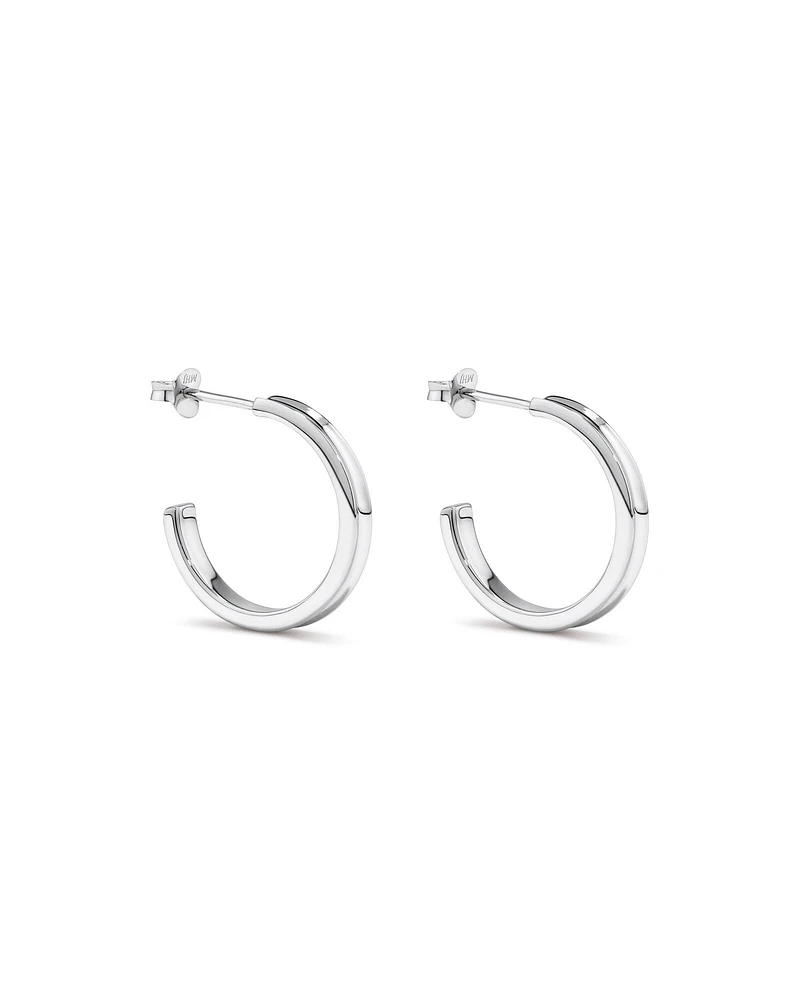 Boucles D'Oreilles Demi-Créoles Étroites Évasées En Argent Sterling