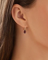 Garnet Drop Earrings in 10kt Yellow Gold