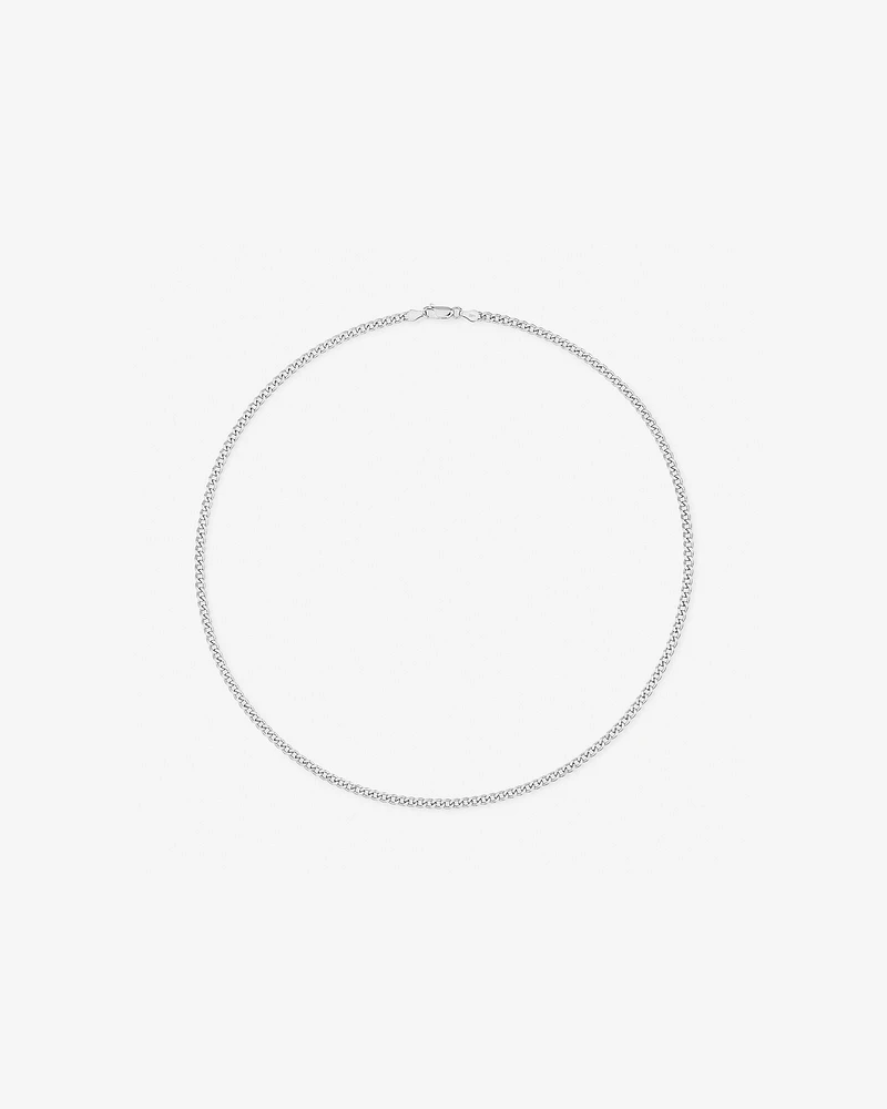 Collier Chaîne Gourmette Fine 55 Cm (22") Largeur 3,5-4 Mm En Argent Sterling